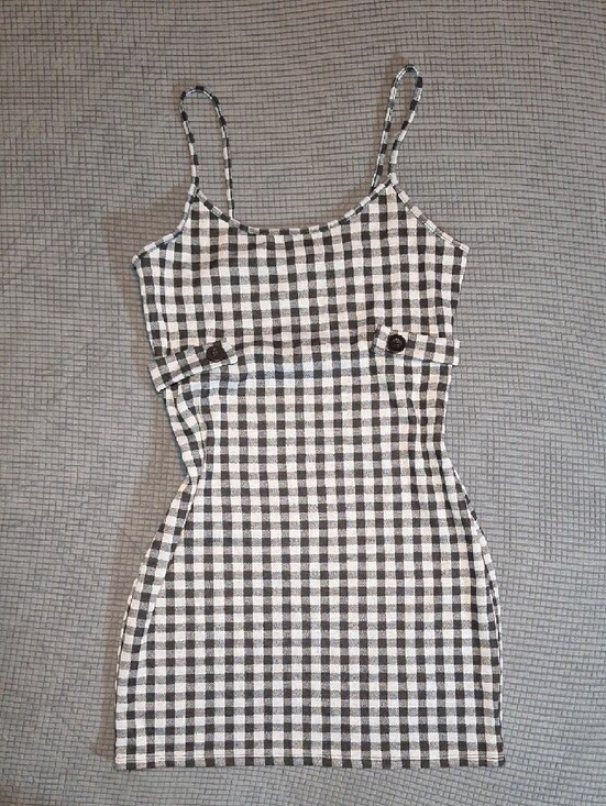 Rue21 Dresses & Skirts - Rue21 Black and White Gingham Spaghetti-Strap Mini Dress
